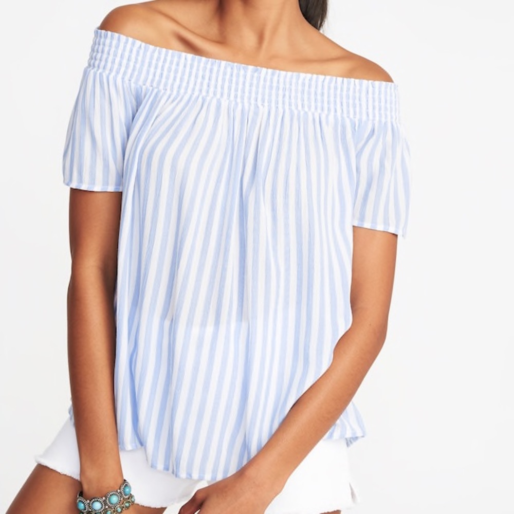 NWT striped off shoulder top